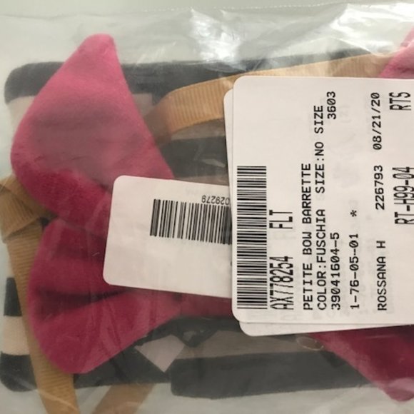 LELE SADOUGHI Fuchsia Petite Velvet Bow Barrette - Picture 8 of 8